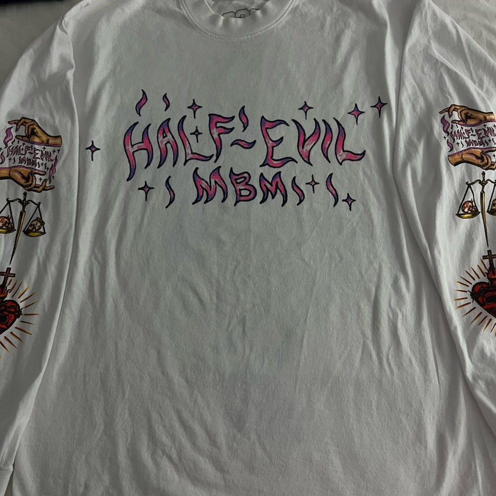 Half Evil Graphic Long Sleeve Shirt